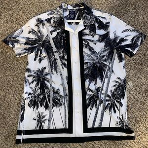 L - Construct Hawaiian Print Button Down